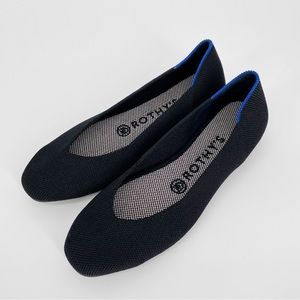 Rothy’s The Square Black Ballet Flat Knit Women’s Shoes